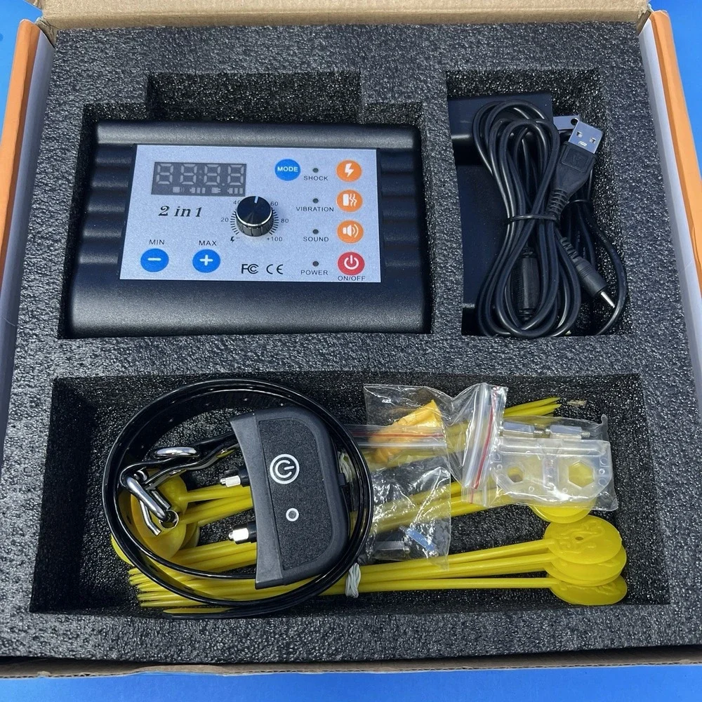 Justpet 2in1 Dog Training Collar Wireless Fence System Rechargeable Pet Trainer